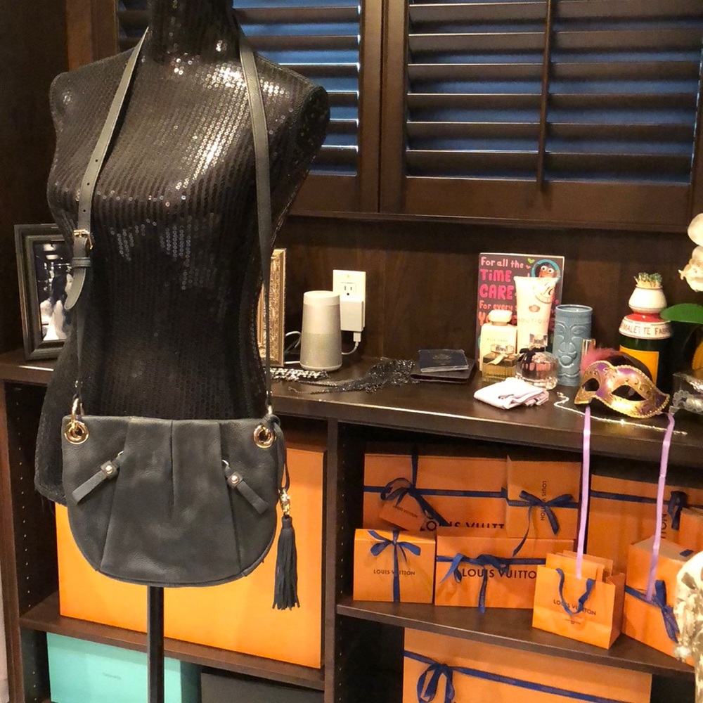 Vince Camuto Soft Black Leather Cross Body Bag